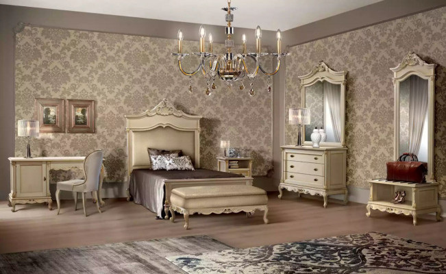 Slaapkamer set Bed Nachtkastje Houten ladekast Luxe Modern 7-delig Nieuw