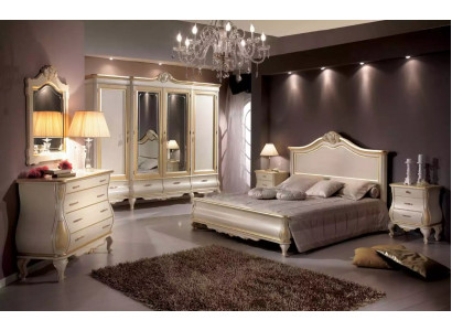 Slaapkamer set Bed 2x Nachtkastjes Kast Garderobekast Commode Spiegel