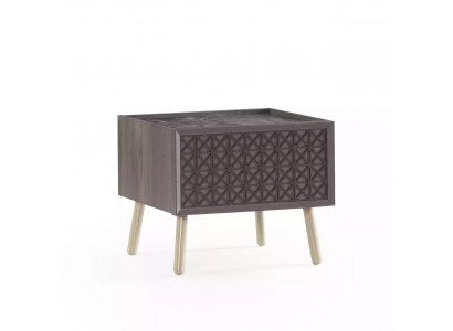 Slaapkamer nachtkastje nachttafel hout grijs kindernachtkastje luxe