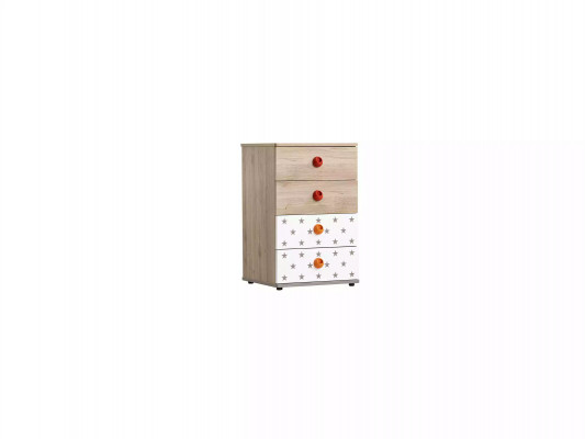 Kindermeubel Commode Ster Kast Hout Ladenkastje Dressoir Design Wit