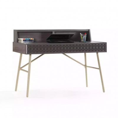 Computertafel Schrijftafel Hout Tafel Bureau Grijs Kinderbureau Luxe