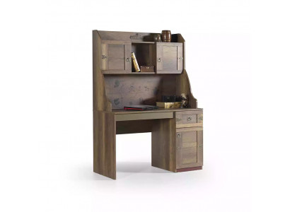 Garnituur Schrijftafelset Piraat Houten Boekenplank Bruin Kinderkamer.