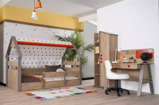 Kinderbed Bed Bedframe Kinderkamer Hout Bruin Bedden Kindermeubels