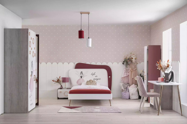 Meisjesbed kinder slaapkamer meubels Wit kinderbed houten frame