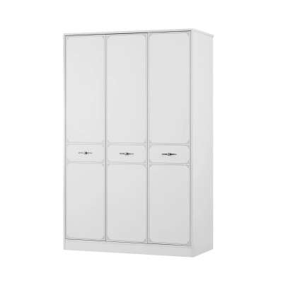 Houten kast Luxe kledingkast Kast Meubels Hout Wit 3 deuren Ontwerp