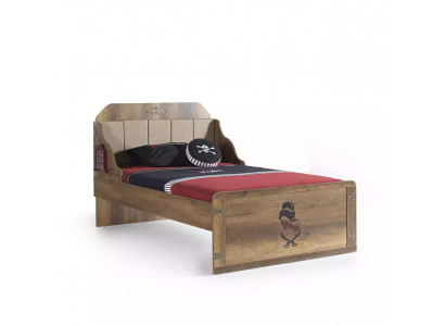 Bedframe Functioneel bed Uitschuifbare Piraat Bruin Hout Kinderbed Bed