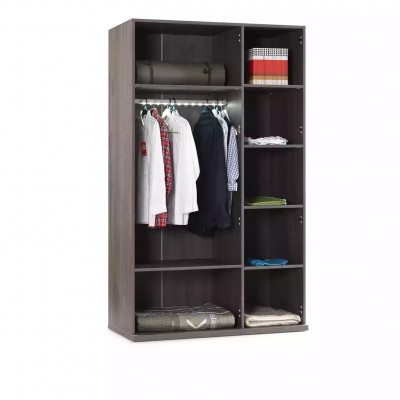 Houten kast Luxe kledingkast Kast Meubels Hout Grijs 3-deurs Ontwerp