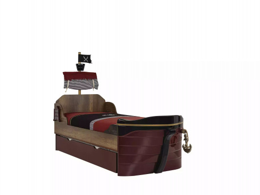 Functiebed piraat bedden kinderbed bed hout tienerbed bruin piraten