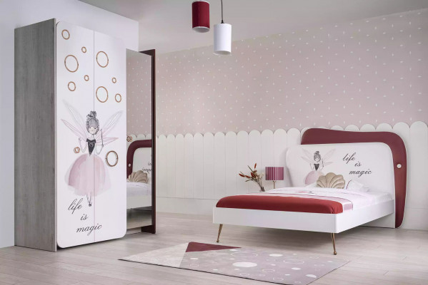 Witte kinderkamer kast Meisjes kledingkast Luxe houten kasten