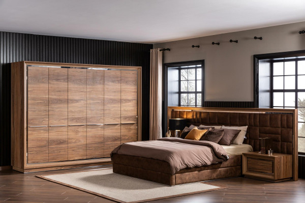 Slaapkamer set kledingkast Bed 2x Nachtkastje Complete kamer 4-delig.