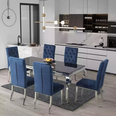 Grijze eettafel Rechthoekige eettafel Luxe houten tafels Tafels