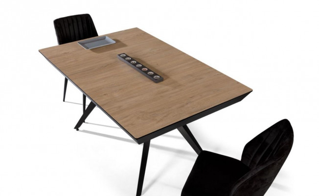 Keukentafel Eettafel Uitschuifbaar Design Luxe Hout Bruin Tafel