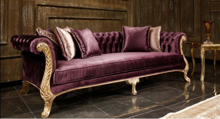 Klassiek roze Chesterfield bankstel 3-zits salontafel fauteuil