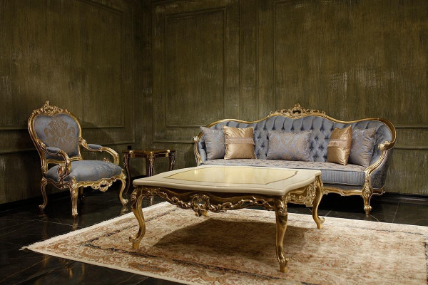 Klassieke grijze woonkamerbanken Chesterfield bankstellen Driezits fauteuil
