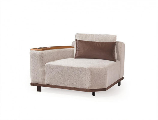 Witte hoekbank Designer woonkamer L-vorm Bank Bekleding Houten frame