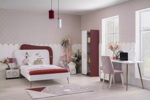 Kindermeubels Luxe kinderkamerset Bed Bureau Plank 4 dlg.