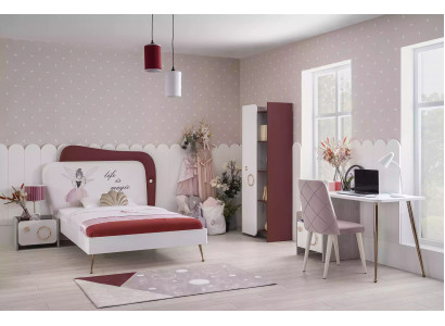 Moderne kinderkamerset houten meubels kinderbed bureau plank