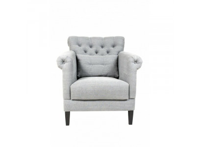 Fauteuil Club Lounge Designer Stoel Gestoffeerde Bankstoel 1-Zits Relax TV Grijs
