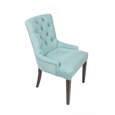 Lichtblauwe 4-delige fauteuilset Designer Chesterfield zitmeubels.