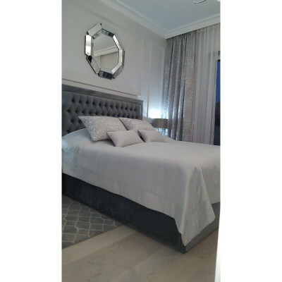 Chesterfield bed gestoffeerd tweepersoons hotel decoratie bedden slaapkamer 140x200cm