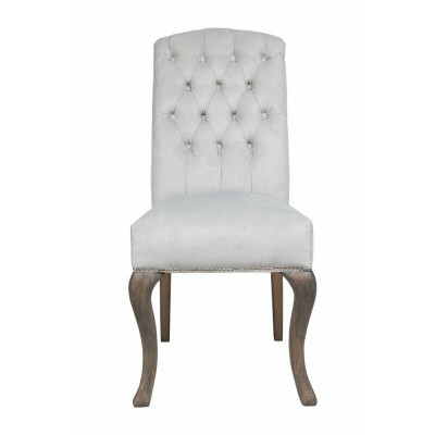 Ontwerper Grijze Chesterfield gestoffeerde stoelen 10-delige set hotelstoelen stoffen zitting