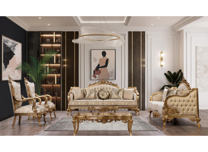 Sofaset zithoek 4-delig salontafel luxe woonkamer klassieke ontwerper