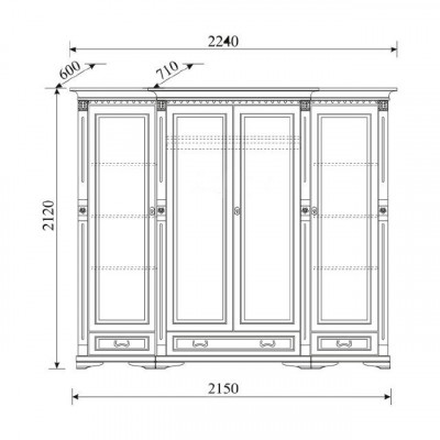 Klassieke kasten Kast Wandkast Kledingkast Massief Koloniale Stijl O4D