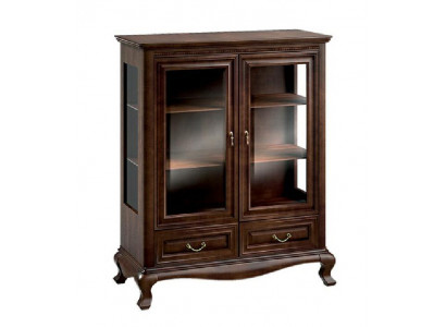 Klassieke vitrinekast Vitrinekast Kast Massief houten vitrines V-W 3-4 Glazen kast