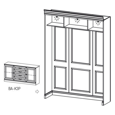 Klassiek paneel met wandplank en verlichting bedwand wandbekleding BA-17.