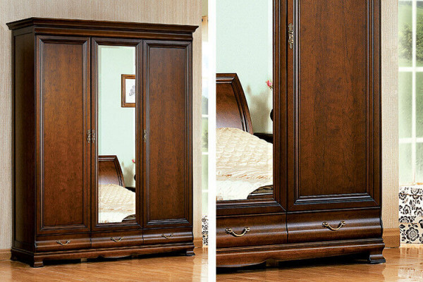 Klassieke Grote Spiegel Wandspiegel Echt Houten Frame Hangspiegel Model N-L1