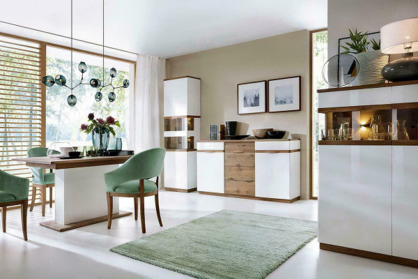 Klassiek dressoir vitrine Kommode Vitrines ladekast Kast CM-W3/4 P / L
