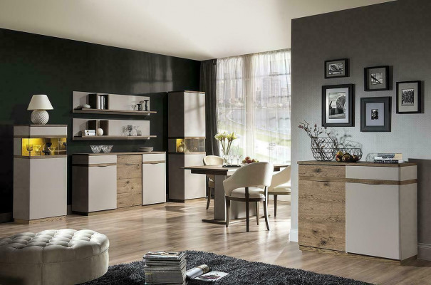 Klassiek dressoir vitrine Kommode Vitrines ladekast Kast CM-W3/4 P / L