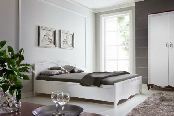 Tweepersoonsbed Milano Klassiek Bed Bedden Huwelijk Slaapkamer Hout Ontwerper Nieuw MI-2