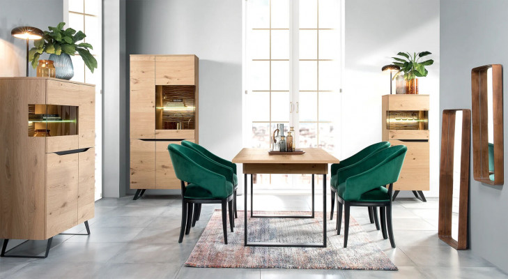 Moderne glazen vitrinekast dressoir houten designkast vitrinerek nieuw