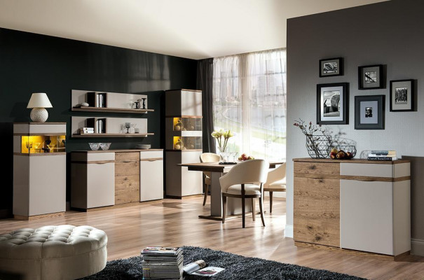 Vitrine Hout & Glas Dressoir Kast Woonkamer Collectie Moderne Stijl Rek