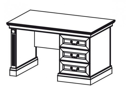 Klassiek bureau kantoormeubel tafel kantoor Chef bureaus massief hout BA-Sc.