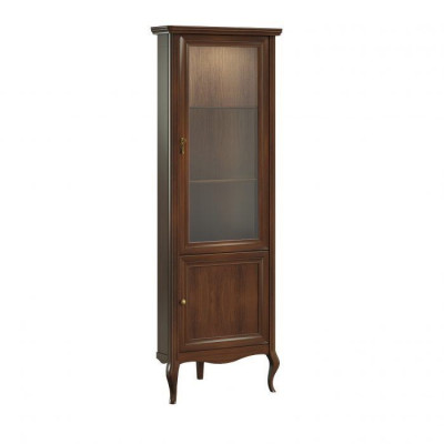 Hoekkast massief houten houten kast Klassieke vitrine Vitrinekast - PR-W-N
