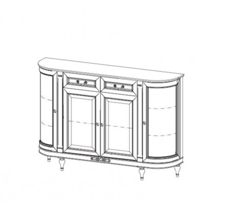 Klassieke ladekast vitrine dressoir vitrinekast dressoir FL-K4