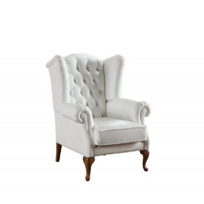 Chesterfield fauteuil Volledig lederen klassieke tv-stoel Oorfauteuil CL-FOTEL