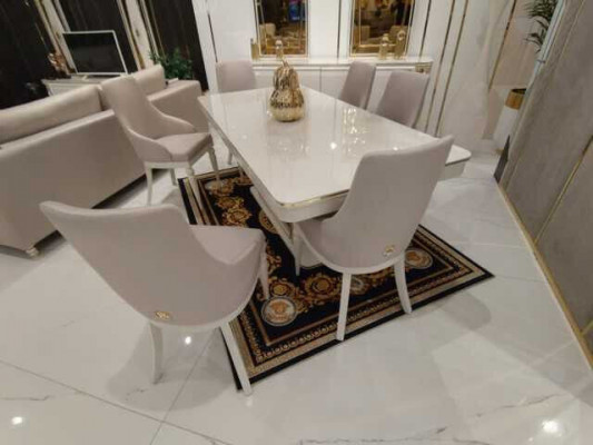 Stel 4x stoelen eetkamerset Moderne eetkamerstoel Beklede stoel Design meubels