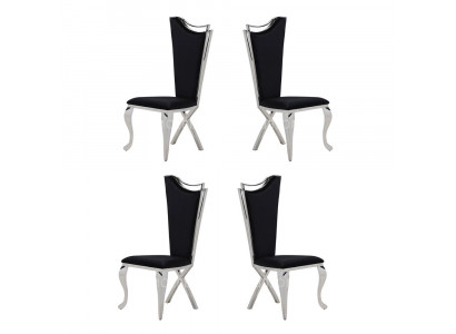 Stel 4x stoelen eetkamerstoel hout luxe eetkamer stof modern stoelen.