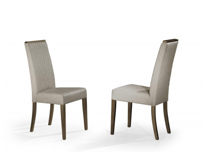Stoel eetkamerstoel gestoffeerde stoel houten stoelen leun stof ontwerp nieuw meubilair grijs