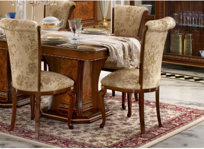 Stoel Hout Bruin Italiaanse meubels Bekleding Woonkamer Lui Stoelen Luxe Fauteuil