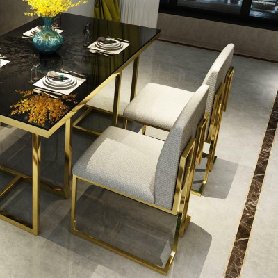 Stoelset zitkussen swing eetkamerstoelen bekleding textiel modern luxe
