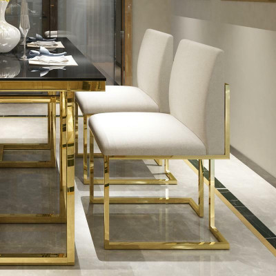 Stoelset zitkussen swing eetkamerstoelen bekleding textiel modern luxe