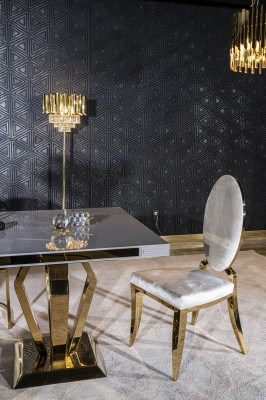 Eetkamerstoel wit Luxe metaal met textielstoelen Moderne stijl Fauteuil