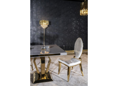 Eetkamerstoel wit Luxe metaal met textielstoelen Moderne stijl Fauteuil