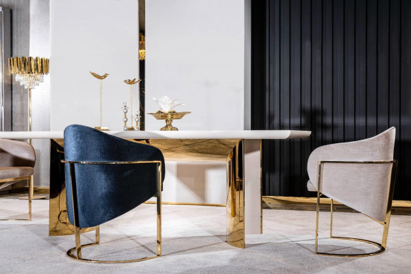 Eetkamerstoel Luxe stoel Metaal met textiel Nieuwe stoelen Stijl Modern