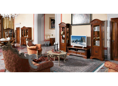Woonkamer meubelset vitrines vitrine dressoir meubels in massief hout.