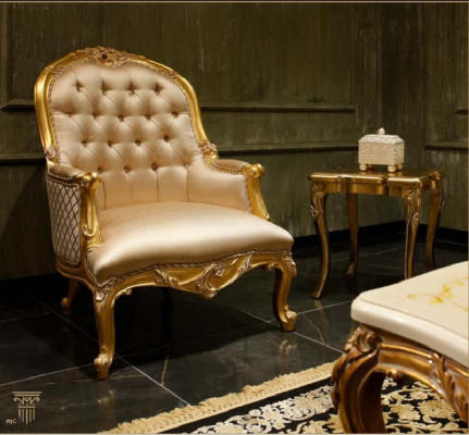 Beige woonkamer Chesterfield bankstel Klassieke 3-zits fauteuil